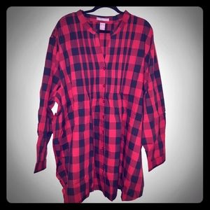 Woman Within, 5x long sleeve blouse, Buffalo plaid